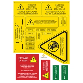Telepítési matrica napelemes rendszerhez A4-es méretben