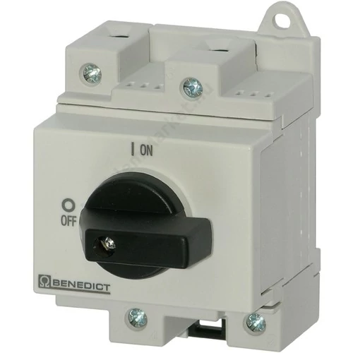 LS25 SMA A2 görgős kapcsoló 25A 2p. DIN sínre 0-I állású 1000V DC Benedict
