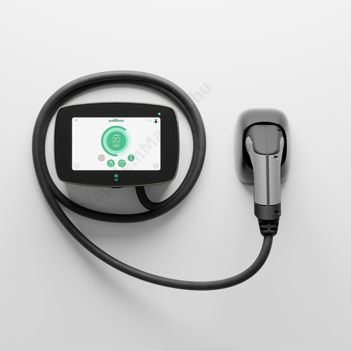 Wallbox Commander 2 elektromos autó fali töltő (22kW, 7M, Type 2) fekete